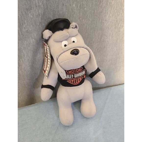 Harley-Davidson Other - Harley Davidson Motorcycles Bulldog Vintage Plush 1993 Stuffed Animal Biker Dog